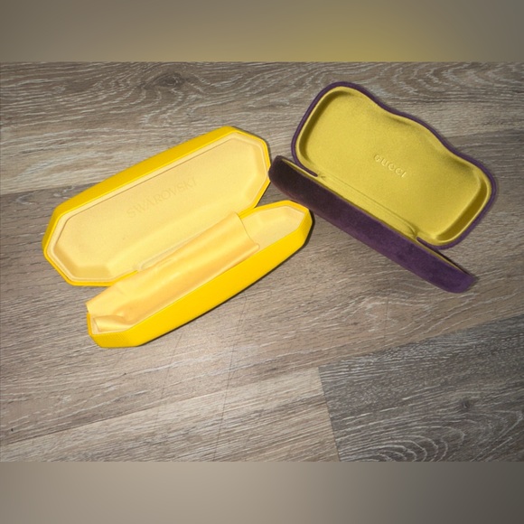 Gucci Accessories - Lot of 2 empty glasses holder Gucci & Swarovski Purple/Yellow One Size